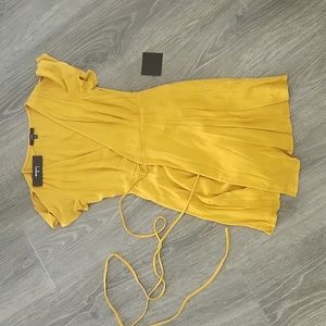 Yellow wrap dress